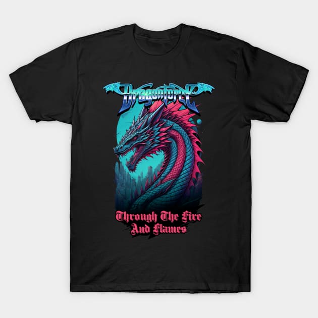 Neonwave DragonForce T-Shirt by DeathAnarchy